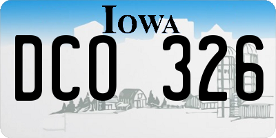 IA license plate DCO326