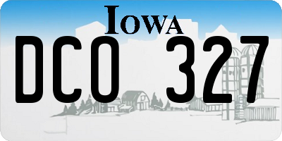 IA license plate DCO327