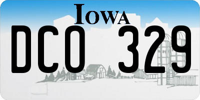 IA license plate DCO329