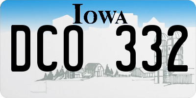 IA license plate DCO332