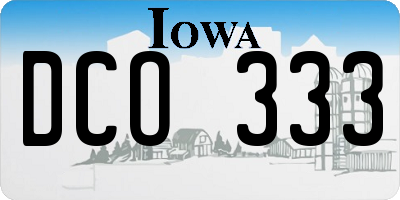 IA license plate DCO333
