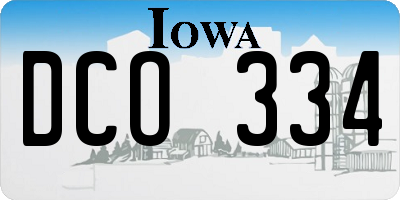 IA license plate DCO334