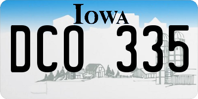 IA license plate DCO335