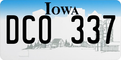 IA license plate DCO337