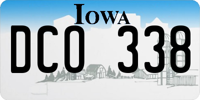 IA license plate DCO338