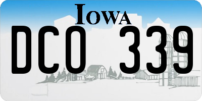 IA license plate DCO339