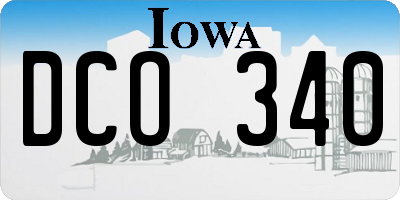 IA license plate DCO340