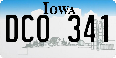 IA license plate DCO341