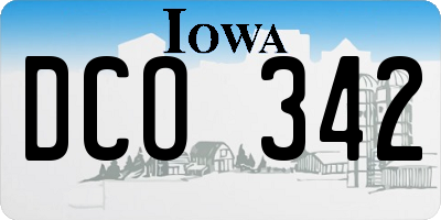 IA license plate DCO342