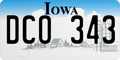 IA license plate DCO343