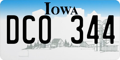 IA license plate DCO344