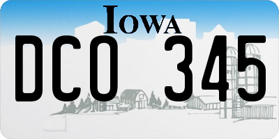 IA license plate DCO345
