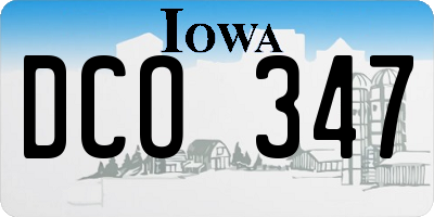 IA license plate DCO347