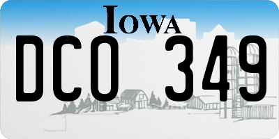 IA license plate DCO349