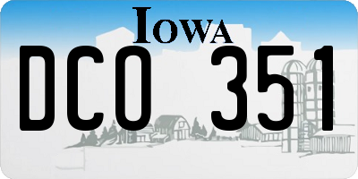 IA license plate DCO351