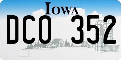 IA license plate DCO352