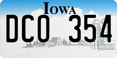 IA license plate DCO354