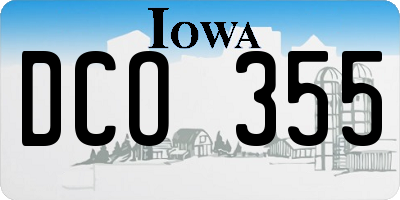 IA license plate DCO355