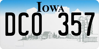 IA license plate DCO357