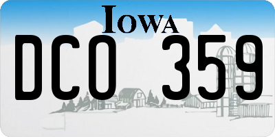 IA license plate DCO359