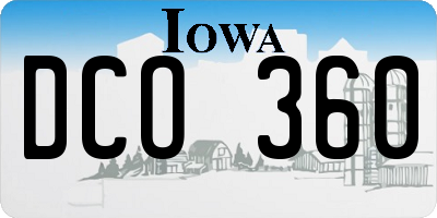 IA license plate DCO360