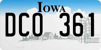 IA license plate DCO361