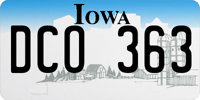 IA license plate DCO363