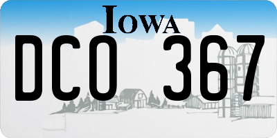 IA license plate DCO367