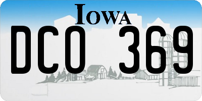 IA license plate DCO369