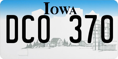 IA license plate DCO370