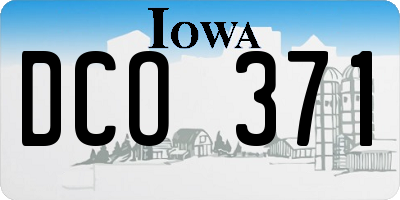 IA license plate DCO371