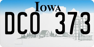 IA license plate DCO373