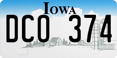 IA license plate DCO374