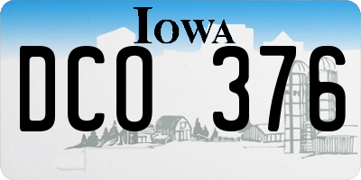 IA license plate DCO376