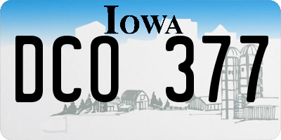 IA license plate DCO377