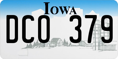 IA license plate DCO379