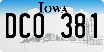 IA license plate DCO381