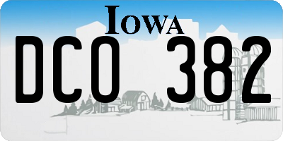 IA license plate DCO382