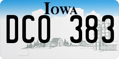 IA license plate DCO383