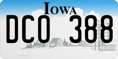 IA license plate DCO388