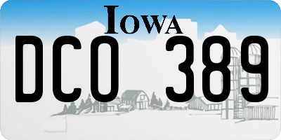 IA license plate DCO389