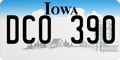 IA license plate DCO390