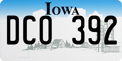 IA license plate DCO392