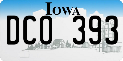 IA license plate DCO393
