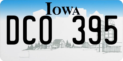 IA license plate DCO395
