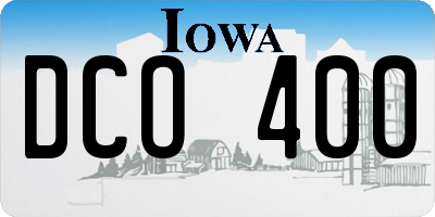IA license plate DCO400