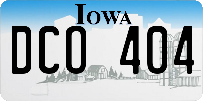 IA license plate DCO404
