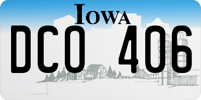 IA license plate DCO406
