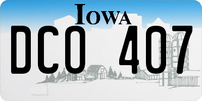 IA license plate DCO407