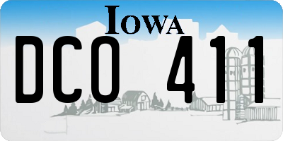 IA license plate DCO411